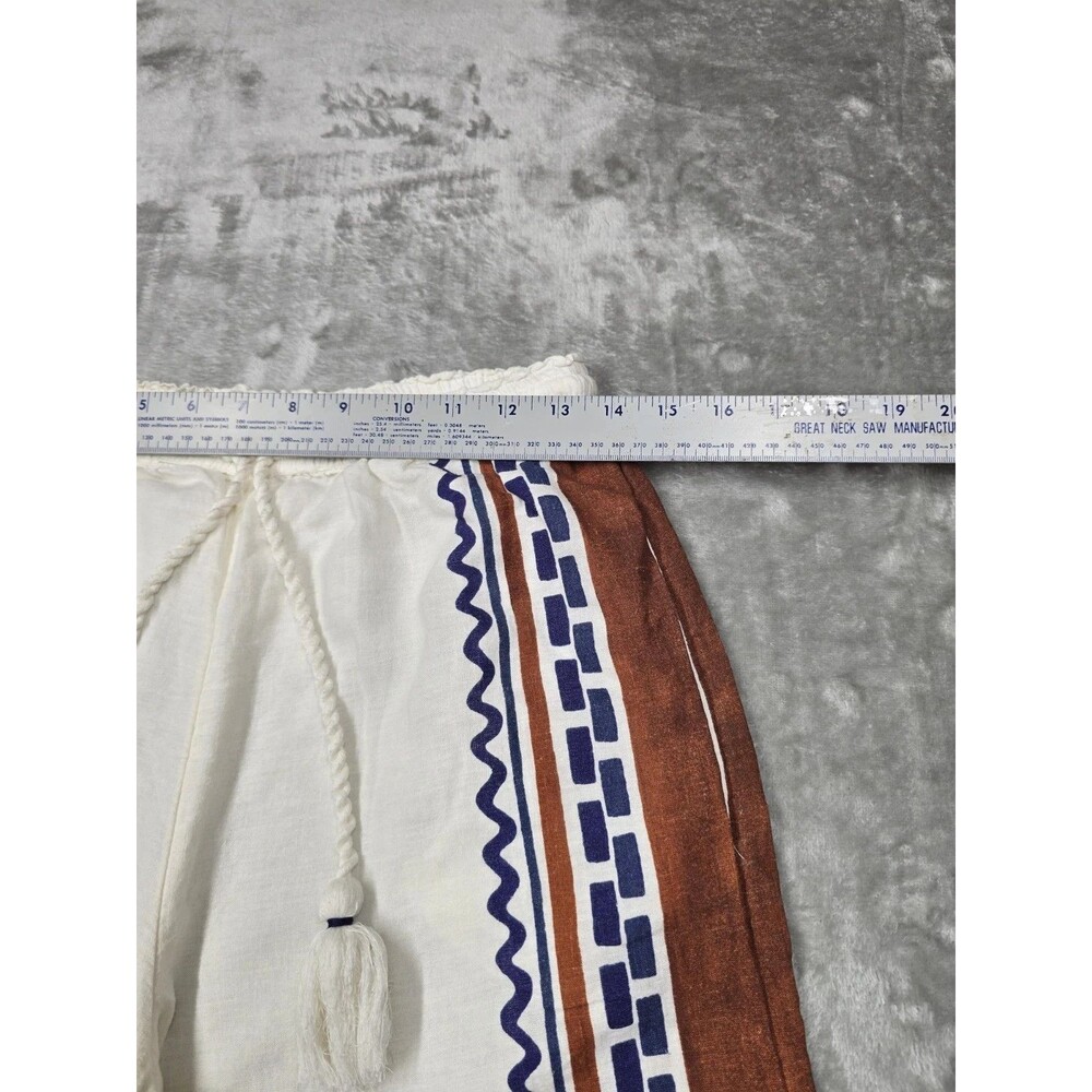 Anthropologie Womens XS Wide Leg Pants Linen Viscose Geometric Tile Print... - Picture 3 of 10